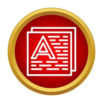 Document text icon with capital a letter Stock Illustration