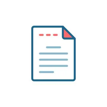 Document with text information icon in flat style. Note writing vector illu.. Stock Illustration