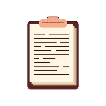 Document with text information icon in flat style. Note writing vector illu.. Stock Illustration