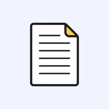 Document with text information icon in flat style. Note writing vector illu.. Stock Illustration