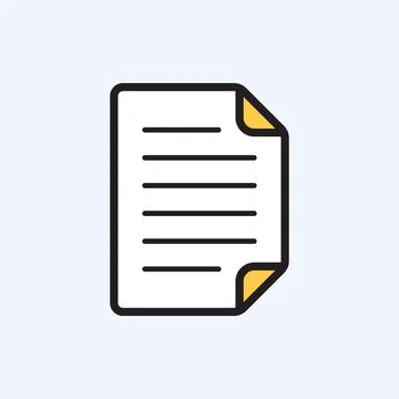 Document with text information icon in flat style. Note writing vector illu.. Illustrazione stock