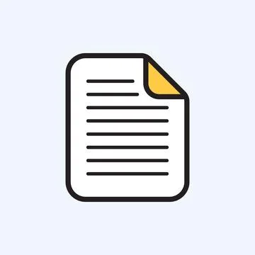 Document with text information icon in flat style. Note writing vector illu.. 스톡 일러스트
