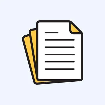 Document with text information icon in flat style. Note writing vector illu.. Stock Illustration