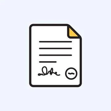 Document with text information icon in flat style. Note writing vector illu.. Illustrazione stock