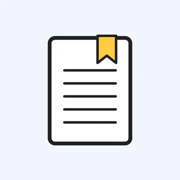 Document with text information icon in flat style. Note writing vector illu.. Stock Illustration
