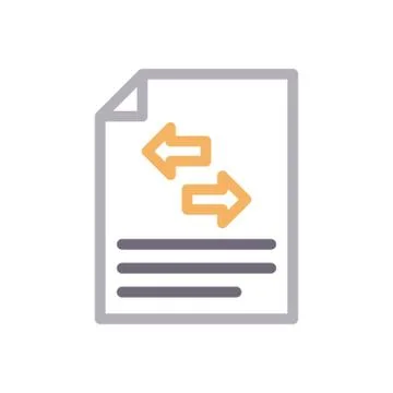 Document thin line colour icon Illustrazione stock