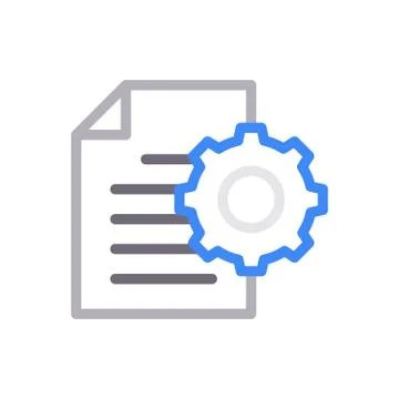 Document thin line colour icon Stock Illustration