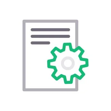 Document thin line colour icon Illustrazione stock