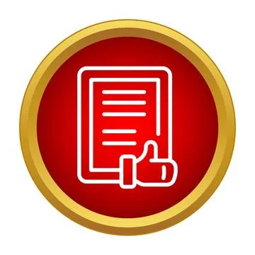 Document with thumbs up icon, feedback concept Stock Illustration
