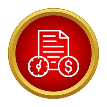 Document with time and money management concept Stock Illustration