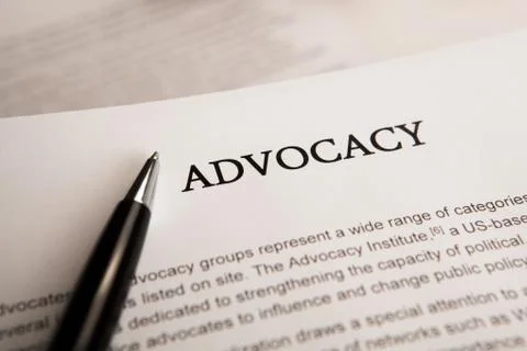 Document with the title of advocacy 库存照片
