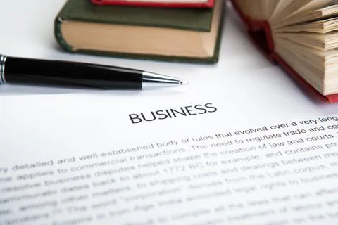 Document with the title of business Stock Photos