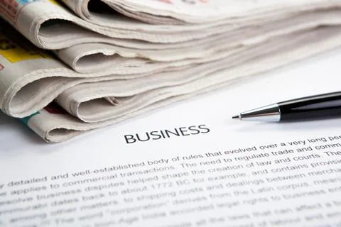 Document with the title of business Stock Photos