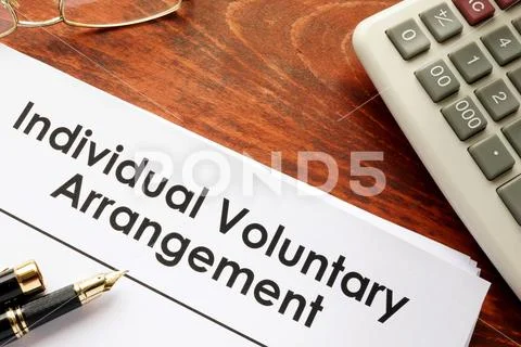 Document with title Individual voluntary arrangement IVA. Stock Photos