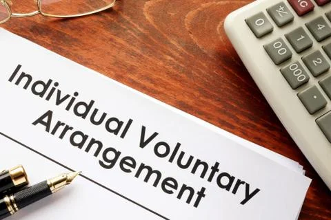 Document with title Individual voluntary arrangement IVA. Stock Photos