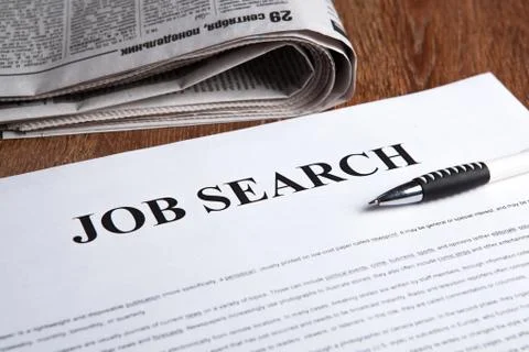 Document with the title of job search Stock Photos