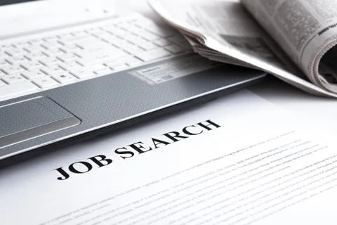 Document with the title of job search Stock Photos