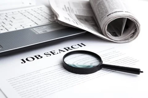 Document with the title of job search Foto stock