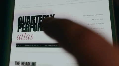 Document titled Quarterly Performance Atlas including data from 42 markets Stock Footage 333861163