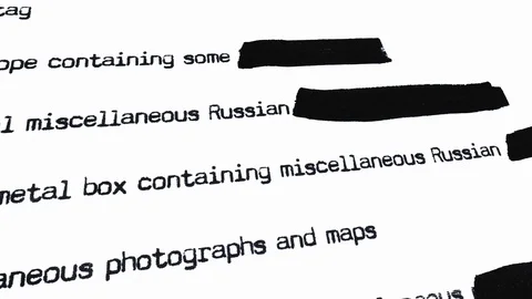 Document top secret redacted pan top bottom Video stock 92870609