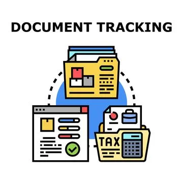 Document tracking management system icon concept Stock Illustration