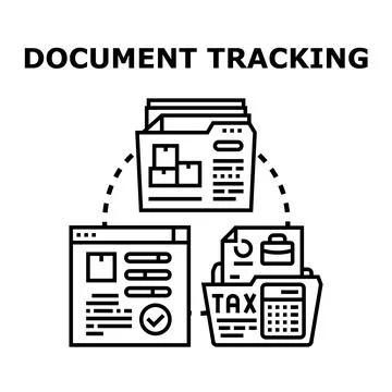 Document tracking management system icon concept Illustrazione stock