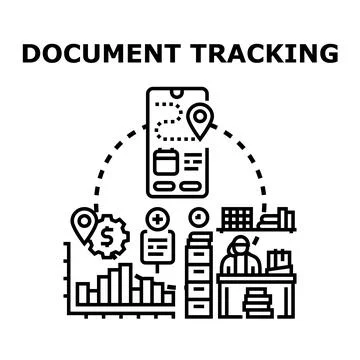 Document tracking system administering business processes Stock Illustration