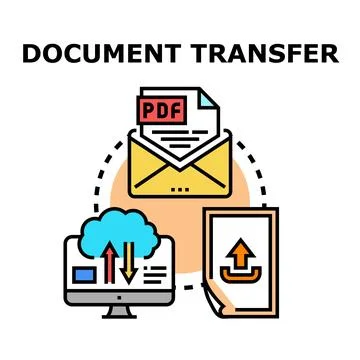 Document transfer concept with digital workflow technology Stock Illustration