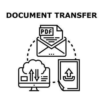 Document transfer concept with digital workflow technology Stock Illustration