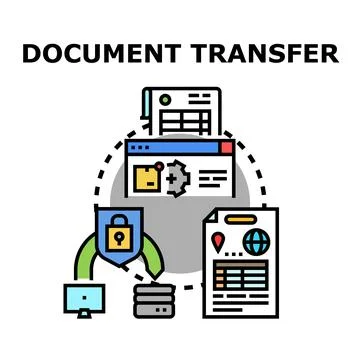 Document transfer concept with secure data exchange Stock Illustration