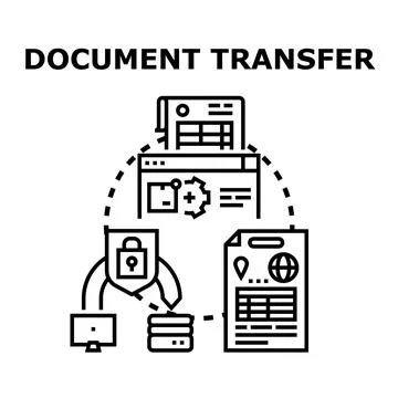 Document transfer concept with secure data exchange Stock Illustration