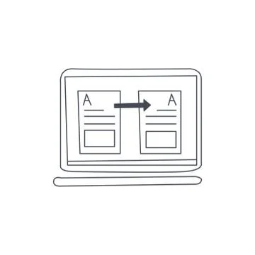 Document Translation In Computer Program Stock-Illustration