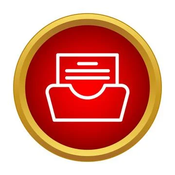 Document tray file icon on red button イラスト素材