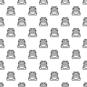 Document tray with papers seamless pattern background Stock Illustration