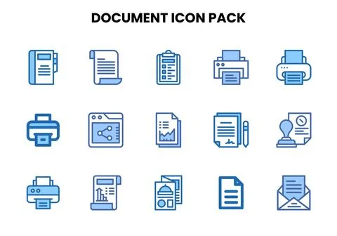 Document Two Colour Scalable Icons Pack イラスト素材
