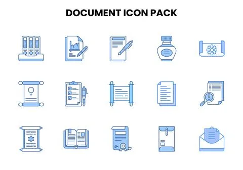 Document Two Colour UI Icons Pack Illustrazione stock