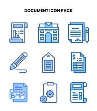 Document Two Colour UI Icons Pack Stock Illustration