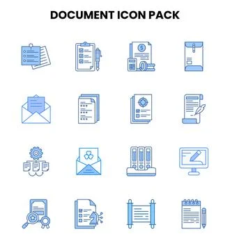 Document Two Colour UI Icons Pack Illustrazione stock