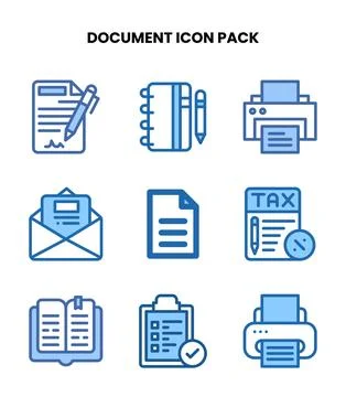 Document Two Colour UI Icons Pack Stock Illustration