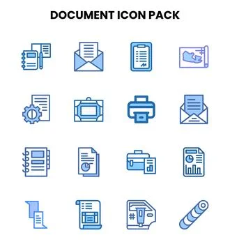 Document Two Colour UI Icons Pack Ilustração Stock