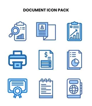 Document Two Colour UI Icons Pack Stock Illustration