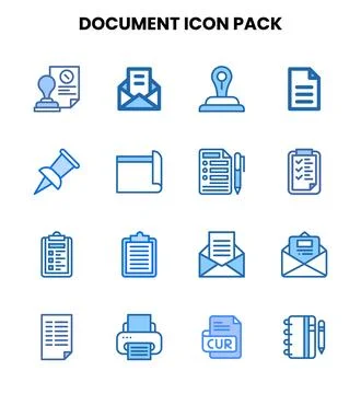 Document Two Colour Vector Icons Pack イラスト素材