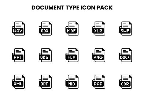 Document Type DuoTone Design Icons Pack Stock Illustration