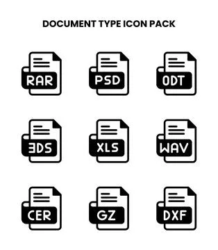 Document Type DuoTone Graphics Icons Pack Stock Illustration