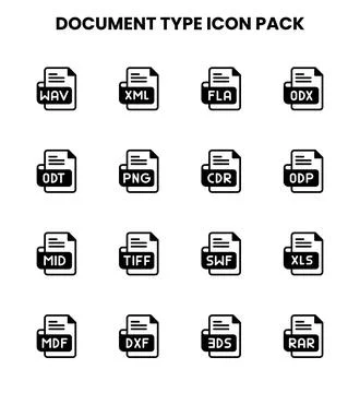 Document Type DuoTone Icons Pack Stock Illustration