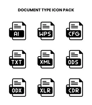 Document Type DuoTone Icons Pack Stock Illustration
