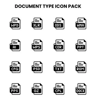 Document Type DuoTone Set Icons Pack Ilustração Stock