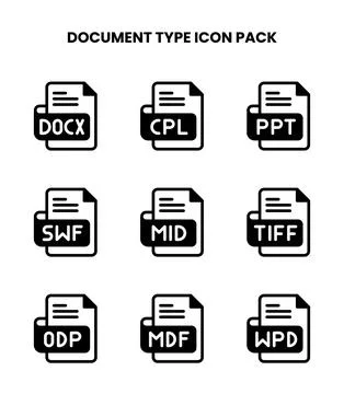 Document Type DuoTone UI Icons Pack Stock Illustration