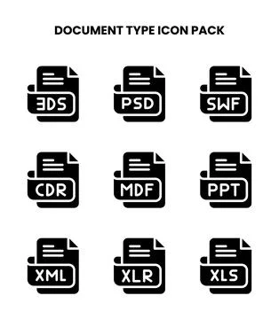Document Type Glyph Icons Pack イラスト素材