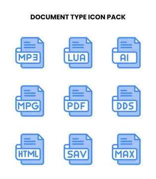 Document Type Two Colour Graphics Icons Pack イラスト素材